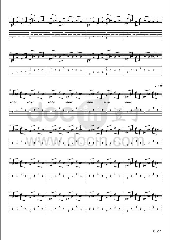 寂静岭《not tomorrow》指弹谱 G调六线谱第2张