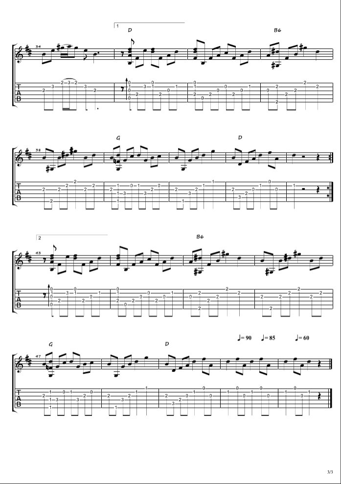 何欣穗《给女儿》指弹谱 D调六线谱第2张