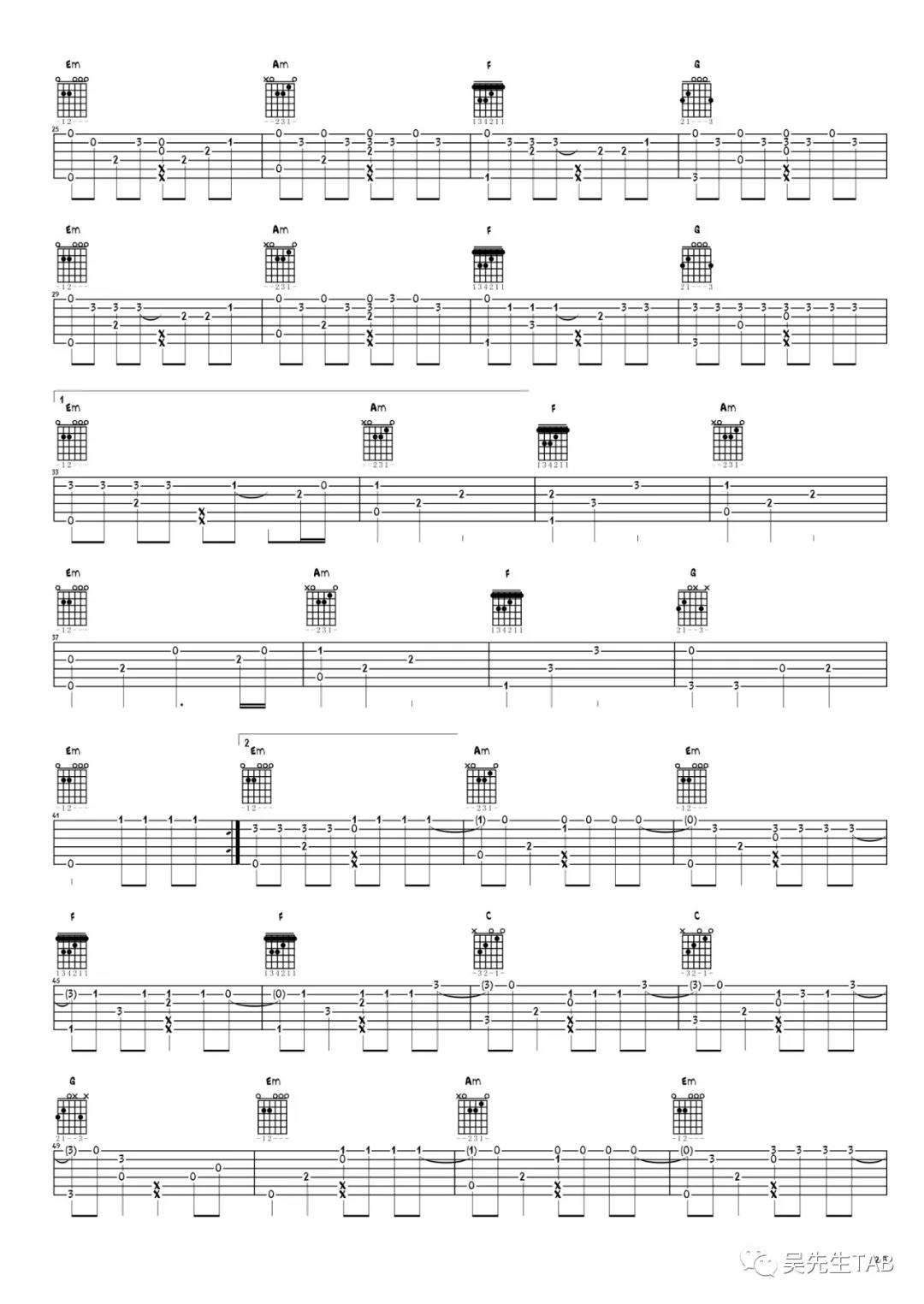 Who are you《Reset》指弹谱 原调六线谱第2张