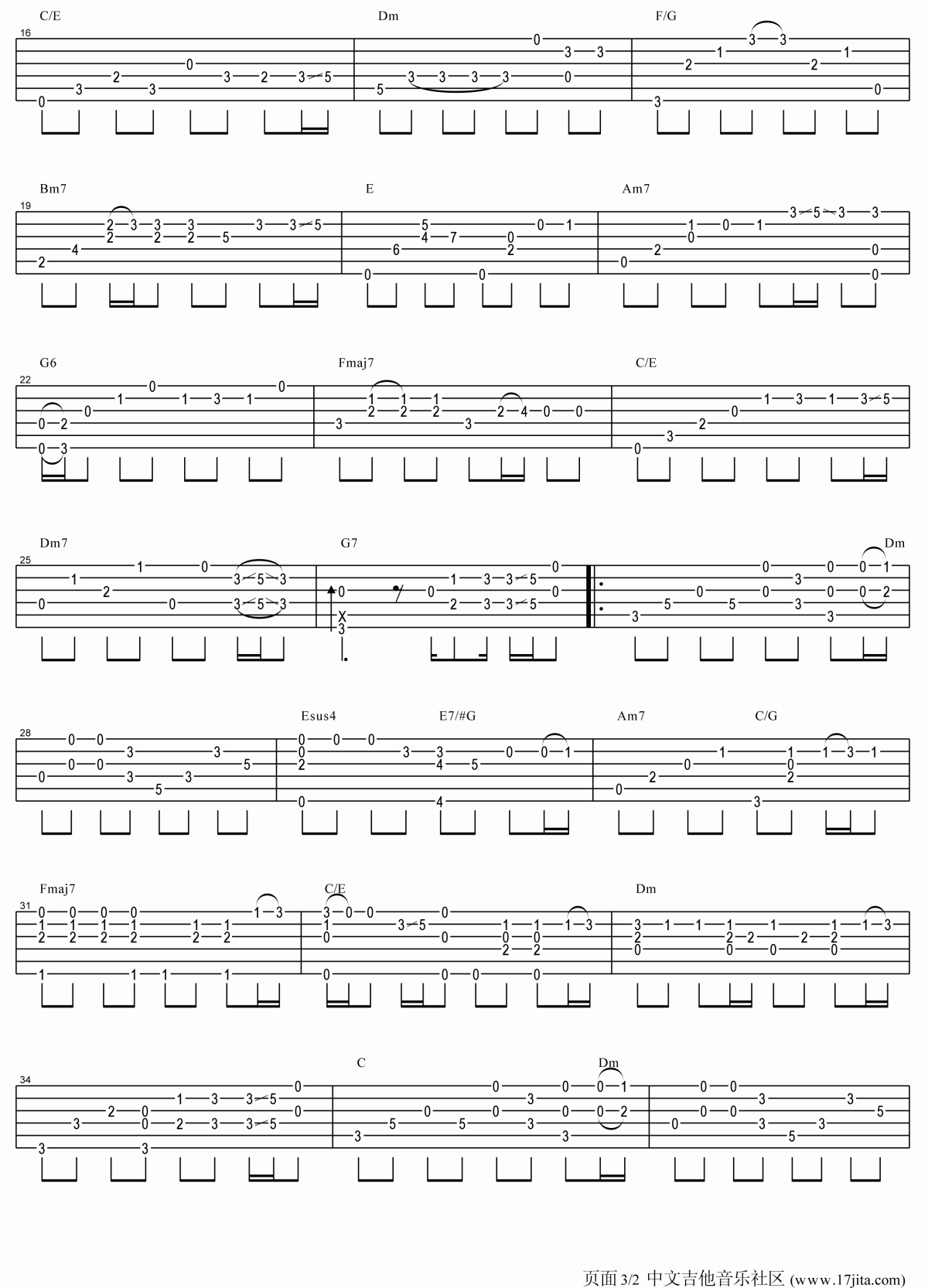 回到过去指弹吉他谱卢家宏版 周杰伦第2张