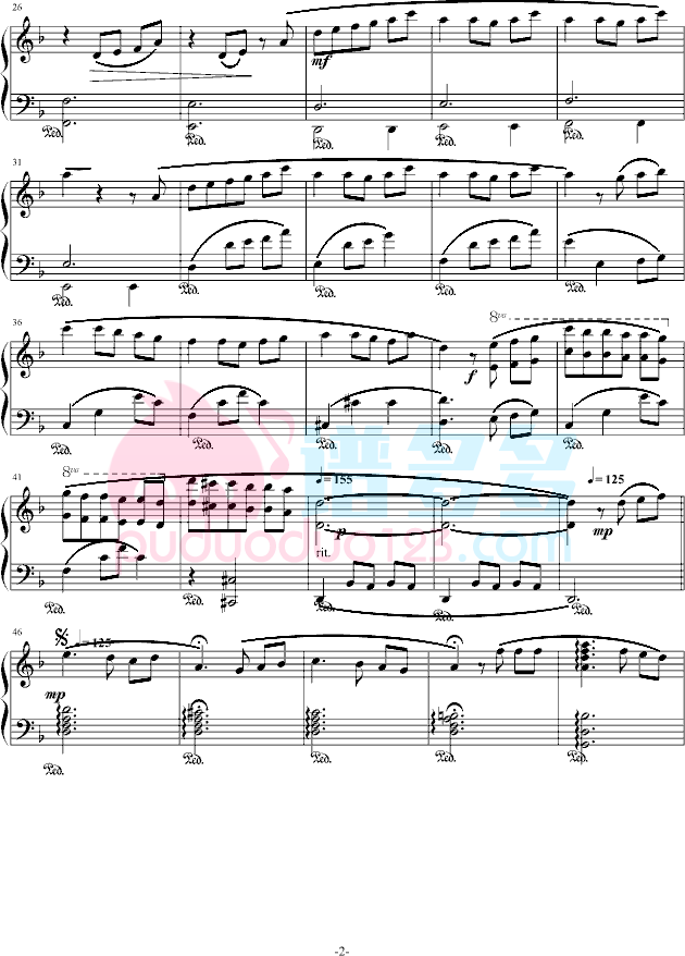 克莱德曼《忘却的悲哀》 钢琴谱第2张