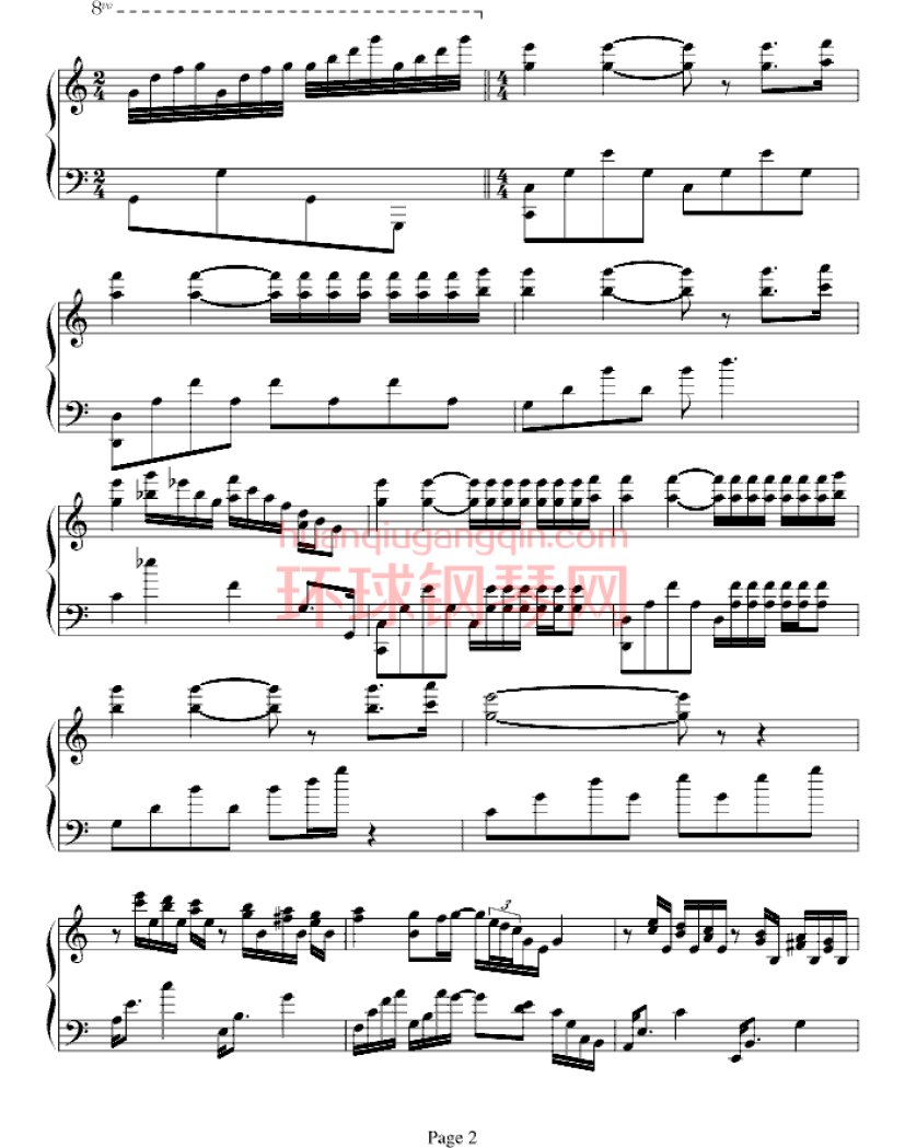 理查德克莱德曼《水边的阿狄丽娜》钢琴谱(原版)第2张