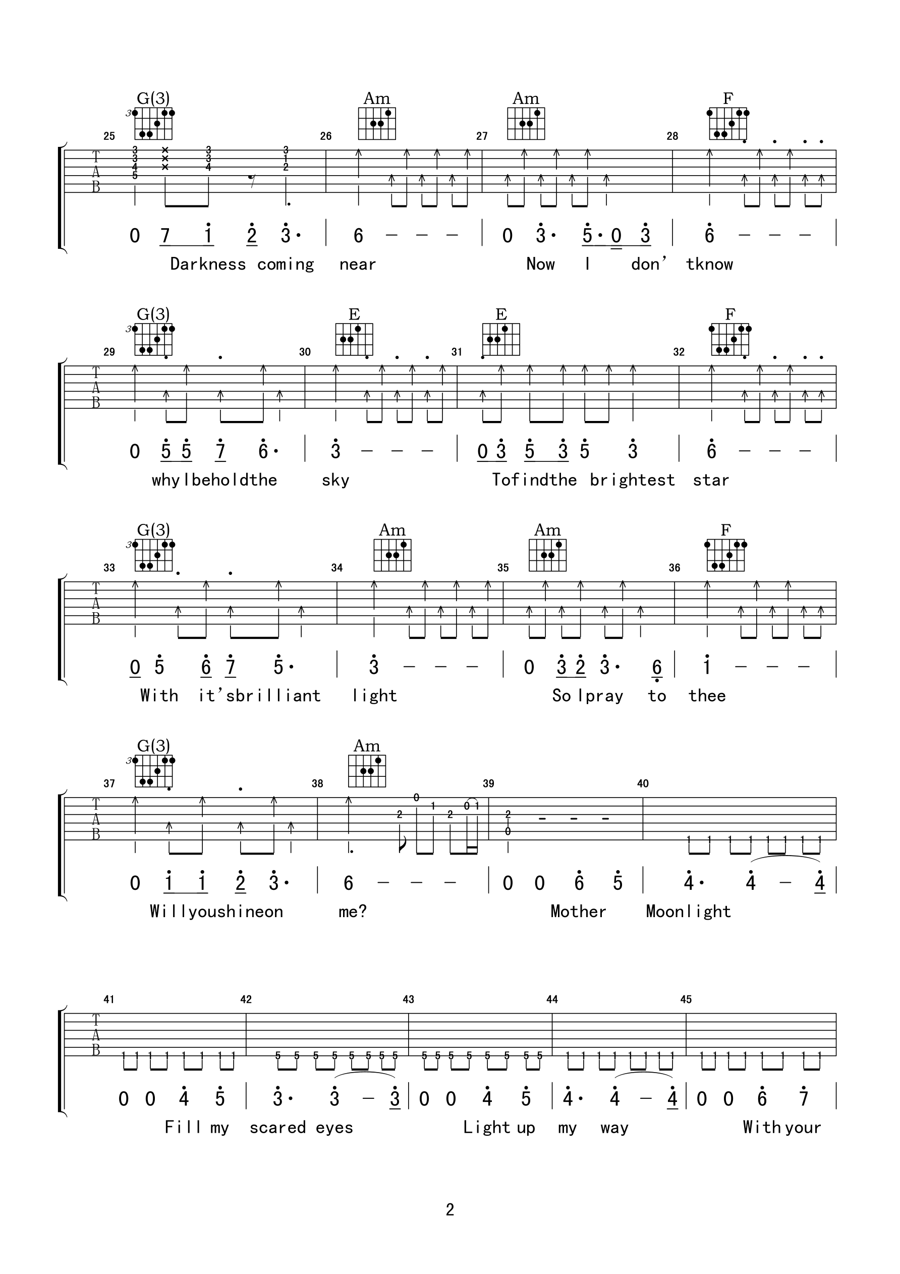 Iridio《Night Prayer》吉他谱_吉他弹唱谱_小叶歌编配第2张